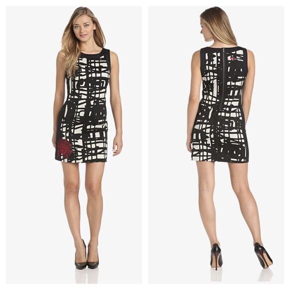 Desigual Naomi Abstract Pinafore Pencil Dress - Picture 1 of 11